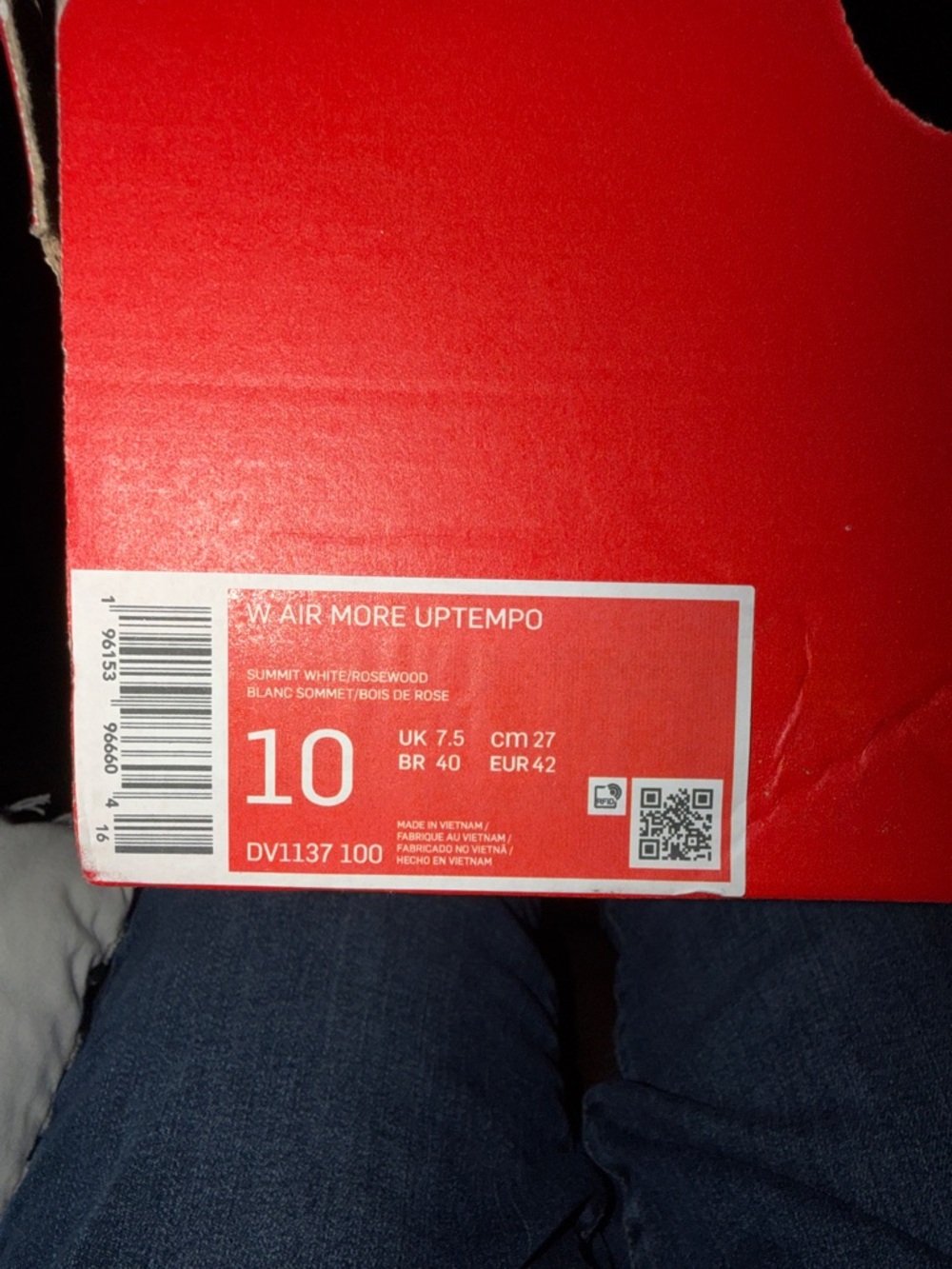 Nike White and Gray Athletic Sneakers with Berry Swoosh Accent - Picture 3 of 3
